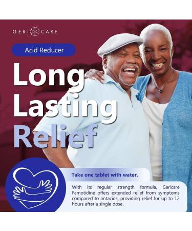 GeriCare Regular Strength Famotidine 10mg Tablets, Acid Reducer, Relief for Heartburn, Acid Reflux and Acid Indigestion, 60 Count (Pack of 1) Regular Strength 60 Count (Pack of 1) - Buy Online on GoSupps.com