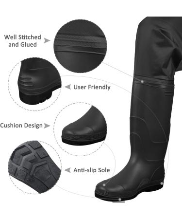SaphiRose Men's Bootfoot Chest Wader 2-Ply Nylon/PVC Waterproof Fishing & Hunting Waders with Boots Hanger for Men and Women Black Men 10/Women 12 - Buy Online on GoSupps.com