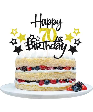 70th Birthday Cake Topper - Glitzy Happy 70 Decoration | Perfect for 70th Birthday Party - Buy Online on GoSupps.com