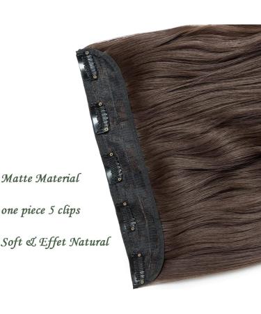 24 Inch One Piece 5 Clips Matte Material Hair Extension Curly Wavy Clip In Hairpiece Synthetic For Women Beauty Medium Brown 24 Inch - Wavy Medium Brown - Buy Online on GoSupps.com