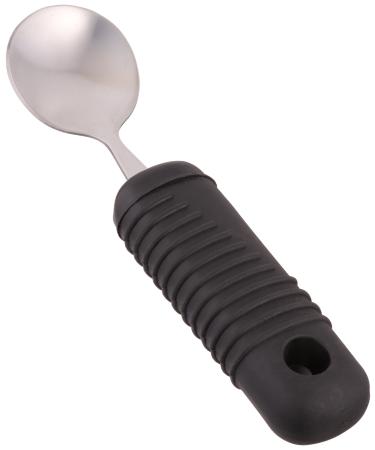 Sammons Preston Sure Grip Soup Spoon, Stainless Steel Deep Spoon with Thick Rubber Handle, Comfortable and Easy to Hold Silverware for Weak Grasp, 7" Long Versatile Grip Utensil with Good Grips 7" - Soup Spoon