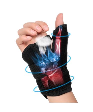 Thumb Brace - Carpal Tunnel Wrist Brace Relief and Tendinitis Arthritis Sprained, Thumb Spica Splint Wrist Support to Help Sleep, Treat Trigger Finger Splint Sprained Relieve Pain - Fit Left and Right Hands F-Thumb Brace