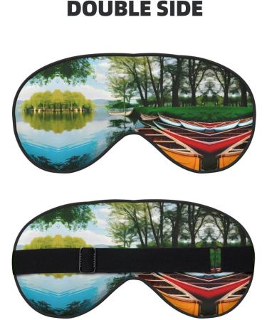 Lake with Boats Canoes Eye Mask | Soft Breathable Travel Sleep Patch for Relaxation - Buy Online on GoSupps.com