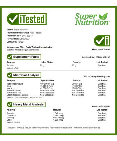 Buy Super Nutrition Perfect Plant Protein Chocolate 2.2 lbs - Vegan High Protein Healthy Supplement for Optimal Health - Buy Online on GoSupps.com