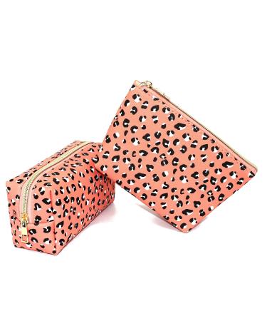 Small Makeup Bag Cosmetic Bag Waterproof Makeup Pouch Leopard Makeup Bag Multifunction Accessories Organizer Makeup Bag for Purse Pink Leopard