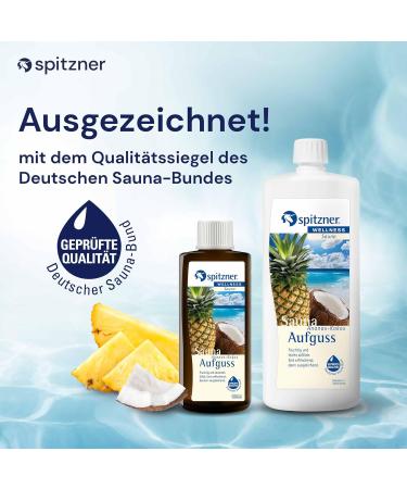 Spitzner Pineapple Coconut Sauna Infusion 1000ml | Fruity-Sweet Tropical Sauna Scent | Refreshment & Balance | Natural Wellness Oil - Buy Online on GoSupps.com