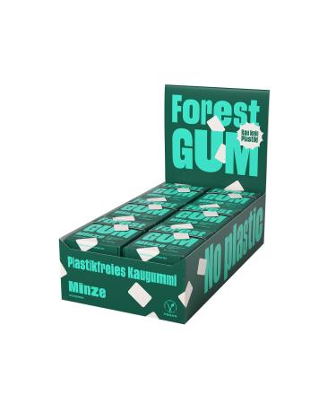 Forest gum mint - vegetable mint chewing gum - from natural ingredients without sugar and without plastic vegan - 18 x 20 grams 18 packs