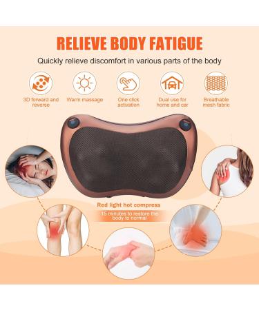 Shiatsu Massage Pillow & Device - Electric Back & Neck Massager with 18 Rotating Heads 3 Speeds - Ideal for Home Office & Car | International Shipping Available - Buy Online on GoSupps.com