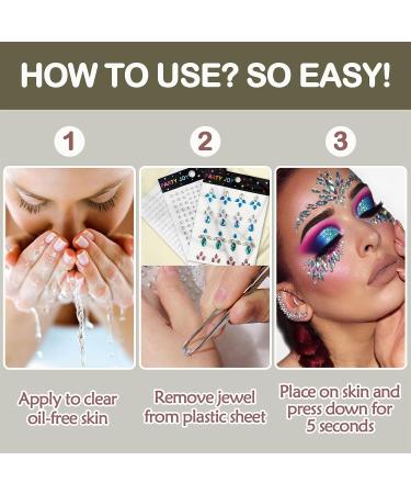 Unicorn Mermaid Face Jewels - Festival Makeup & Temporary Tattoo Stickers for Rave Party (Collection 1) - Buy Online on GoSupps.com