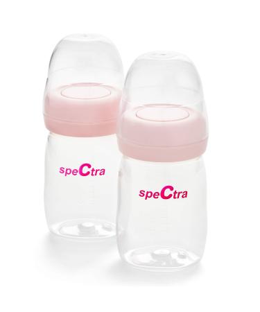 Spectra - Wide Neck Baby Bottles - Compatible with Spectra Breast Milk Pump Flanges (Pack of 2)