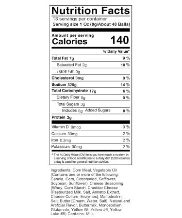 Munch King Snacks Balls - Cheese - 13 Oz. - Buy Online on GoSupps.com
