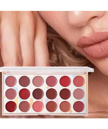 Matte red lipstick makeup lip gloss palette waterproof lipstick palette with 18 colors moisturizing lip cream palette lip gloss for beginners - Buy Online on GoSupps.com