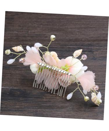 FRCOLOR Bridal Hair Comb French Side Combs Silk Flower Hair Clips Flower Hair Clips for Women Silk Flower Barratte Teasing Combs for Women Pink Comb Silk Cloth Miss Crystal Flower Hanfu - Buy Online on GoSupps.com