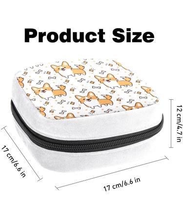 GIAPB Sanitary Napkin Storage Bag | Period Tampon Makeup Pad Pouch | Welsh Dog Seamless Color3975 - Buy Online on GoSupps.com