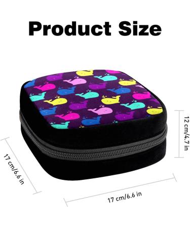 GIAPB Period Bag | Sanitary Napkin Holder & Makeup Pouch | Colorful Whale Background | Color 2769 - Buy Online on GoSupps.com