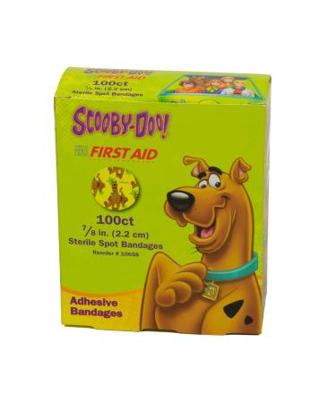 Bandage - 18675 Children's s  Scooby Doo Design  Circular Spot s  7/8  Box of 100  Fun Sterile First Aid s for Kids  Pediatric Wound Care  Covers Minor Cuts and Scrapes