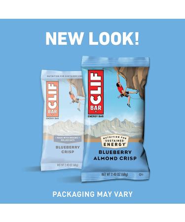 CLIF BAR Blueberry Almond Crisp Energy Bars - Organic Oats - Plant Based - Vegetarian - Kosher - 2.4 oz Protein Bars - 24 Count (12 Count x 2 Packs) - Buy Online on GoSupps.com