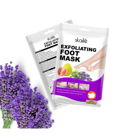Exfoliating Foot Peel Mask - Lavender + Grapefruit Extract Foot Mask for Deep Exfoliating Peeling Off Calluses & Dead Skin Get Soft Natural Baby Feet in 1 Week (1 pair)