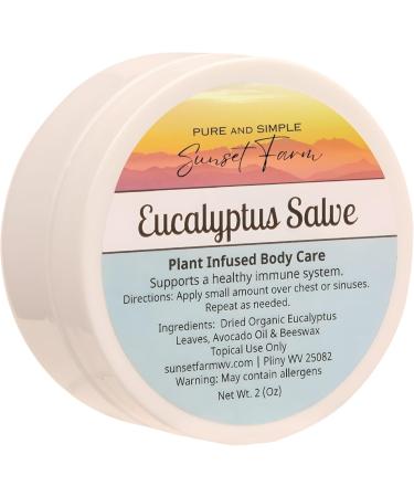 Pure and Simple Sunset Farm Eucalyptus Salve for Chest & Skin Care | Organic Non-GMO Herbal Balm | Petroleum-Free | Small-Batch Handmade in WV | 2 oz Jar - Buy Online on GoSupps.com