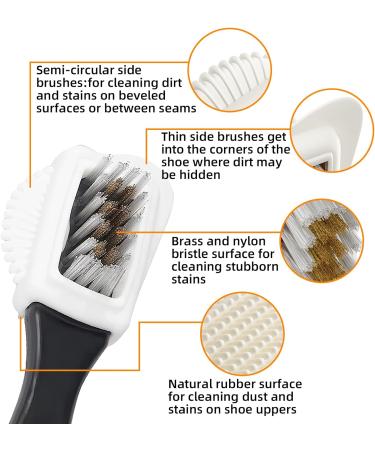 4pcs Suede Brush for Shoes Nubuck Crepe Brushes Multifunctional Brass Nylon Bristle 4-Sided Shoe Cleaner for Clean Suede Nubuck Verlour Easy Stain Removal Cleaning Tools with Eraser and Clean Cloth - Buy Online on GoSupps.com