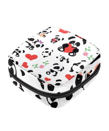Pandas with heart ladies bandage storage bag menstrual bag portable menstrual cup pocket with zipper for teenagers girls women women