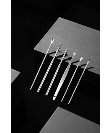 Ear Wax Removal Tool Kit | 6 in 1 Stainless Steel Ear Cleaner Set with Storage Box | Safe Ear Cleaning for Adults and Kids - Silver - Buy Online on GoSupps.com