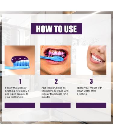Purple Teeth Whitening Toothpaste - Effective Tooth Spot Removal & Color Correction Serum for Adults - 60g (1 Pack) | Brighten Your Smile - Buy Online on GoSupps.com