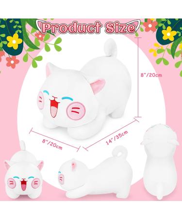 Fortuning's JDS Cat Plush Pillow - Kawaii Stuffed Animal Toy for Unisex Birthday & New Year Gift - Home Decor Cuddle Toy - 13.7 inch - Buy Online on GoSupps.com