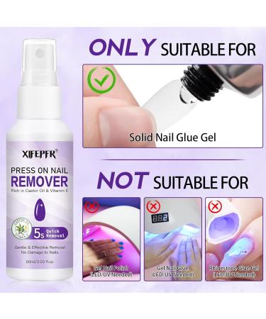 Nail Glue Remover Kit - 2pcs Press-On Nail Remover Tools | Easy 5s Solid Glue Removal | Non-Acetone - For Fake Nail Tips - Buy Online on GoSupps.com