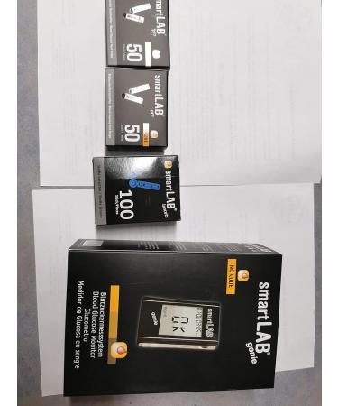 smartLAB Genie Blood Glucose Meter Bundle | 100 Test Strips & 100 Lancets | Large Display & Easy Read - Buy Online on GoSupps.com