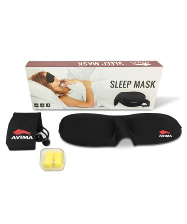 AVIMA Sleep Mask & Blindfold Best Premium Light Weight Comfortable Soft Adjustable Strap Sleeping Mask - Perfect for Men Women Children - Sleep Quickly Block Sun Light Migraines Relaxation (1 Pack)