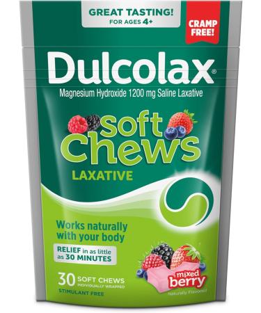 Dulcolax Stool Softener Laxative Gel Capsules (100ct) Soft Chews Saline Laxative Mixed Berry (30ct) Constipation Relief Bundle - Buy Online on GoSupps.com