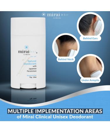 Mirai Clinical - All Natural Deodorant for Women and Men - w/Japanese Persimmon Extract - Full-Body Use - Aluminum Fragrance Paraben Free - Vegan - Helps to Eliminate Nonenal Odor - Unscented - 75g - Buy Online on GoSupps.com