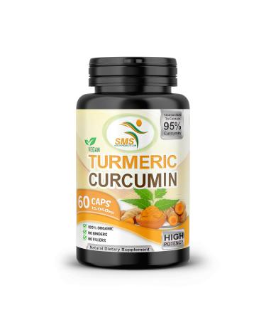 Pure Turmeric Curcumin 1000 mg Black Pepper Extract 95% CURCUMINOIDS Non GMO Increased Absorption Gluten Free 500mg 60 Veggie Capsules