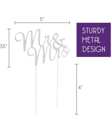 Ella Celebration Mrs Wedding Toppers Monogram Letters Decorations for Cakes (silver) Steel - Buy Online on GoSupps.com