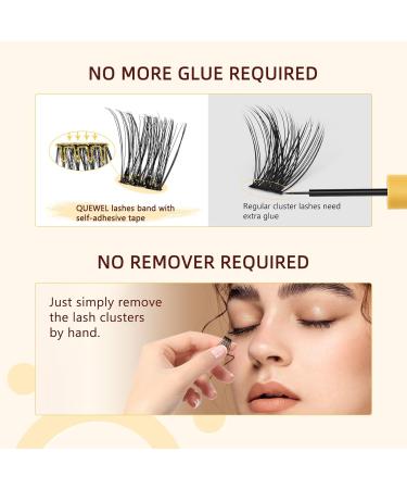Pre-Glued -Cluster-Lashes QUEWEL Preglued-Eyelashes Natural Look No-Glue Needed Lash Clusters Reusable Lashes Self Adhesive for Beginner Easy to Apply DIY Lash-Extensions for Home Use(ZN-03) - Buy Online on GoSupps.com