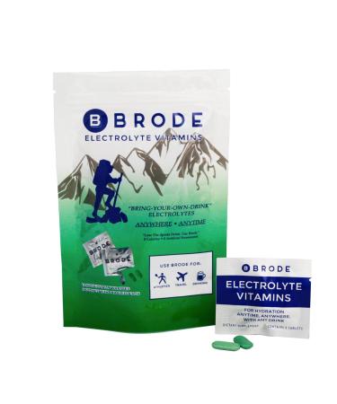 Brode Electrolyte Vitamin - Portable Zero-Sugar Electrolyte Tablets - No Gross Flavor - for Sports Nightlife Jetlag 5 Essential Electrolytes + 9 Vitamins 10