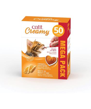 Catit Creamy Tuna | Creamy Chicken & Liver Lickable Cat Treat - 100 Tubes Mega Pack Cat Treat + Cat Treat Liver - Buy Online on GoSupps.com