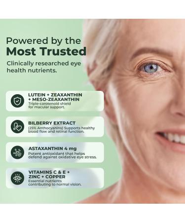 EverVision 14-in-1 Advanced Eye Formula AREDS 2 with Lutein and Zeaxanthin - 30 Vegan Capsules of Eye Vitamin Supplement with Astaxanthin, Saffron & Meso-Zeaxanthin - Perfect for Eye Health & Vision - Buy Online on GoSupps.com
