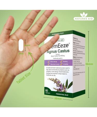 Natures Aid PremEeze Agnus Castus 60 Vegan Capsules - Relief of PMS Symptoms - Buy Online on GoSupps.com