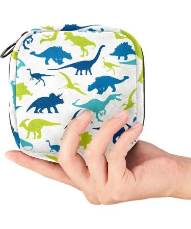 Colorful Dinosaur Silhouette Women's Napkin Storage Bag | Portable Menstruation & First Period Essentials - Buy Online on GoSupps.com
