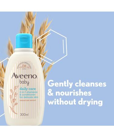 Aveeno Baby Daily Care 2-in-1 Shampoo and Conditioner Cream 300 ml - Gentle Cleansing for Baby's Hair - Pack of 1 - Buy Online on GoSupps.com