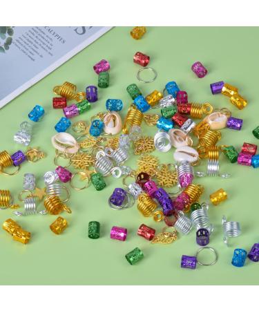 130PCS Aluminum Dreadlocks Pearl Cuffs & Hair Jewelry Rings - Hair Braiding Accessories - Buy Online on GoSupps.com