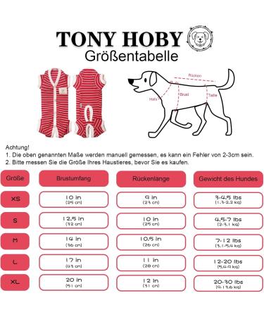 Tony Hoby Dog Suit | Soft Cotton Pile Overall for Men & Women - Striped 4-Legged Sleepwear | Red-Boy - Buy Online on GoSupps.com