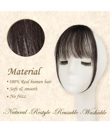 Sofeiyan 100% Remy Real Hair Clip-In Fringe Bangs & Ponytail Extensions - Natural Dark Brown Wispy Bangs for Women - Buy Online on GoSupps.com