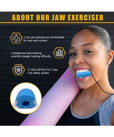 Jaw Exerciser Face and Neck Exerciser Double Chin Reducer Eliminator for Jaw Exercise Ball to Face Lift Chisel Chin Slimming & Neck Muscle Helps Reduce Stress and Cravings Blue - Buy Online on GoSupps.com
