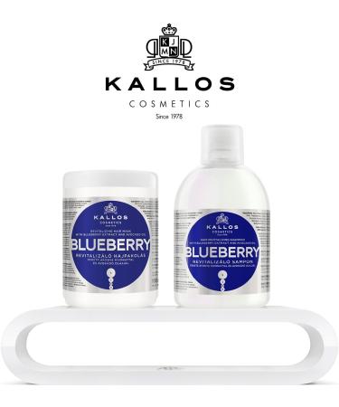 Kallos KJMN blueberry Revitalizing shampoo for dry damaged treated hair with blueberry extract and avocado oil pack of 2 2 x 1000 ml - Buy Online on GoSupps.com
