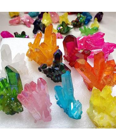 Natural Crystal Rough Home Decoration Natural Beautiful White Crystal Raw Quartz Cluster Plating Colorful Specimen Ornaments Stones (Color : Yellow Size : 100g) 100g Yellow - Buy Online on GoSupps.com