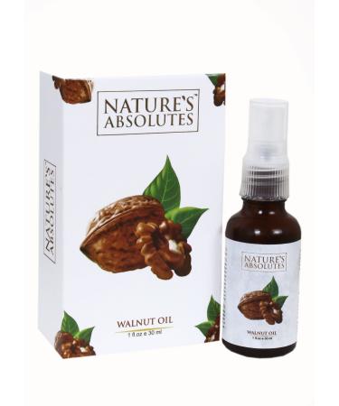 Walnut Oil From India By Nature's Absolutes for hair skin and nails - 1 Oz - 100% Pure Organic Cold Pressed
