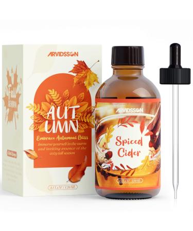 ARVIDSSON Fall Essential Oils Spiced Cider Fragrance Oil 4 Fl Oz (120ml) Natural Spiced Cider Oil for Diffusers Candle Making Cozy Autumn Scented Oils